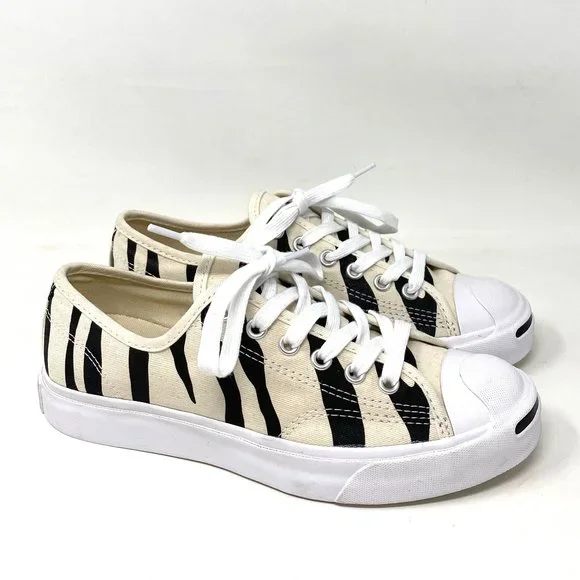 💖MEGA SALE💖Converse Jack Purcell OX Women's Low Top Black White Zebra 165028C - Picture 8 of 10